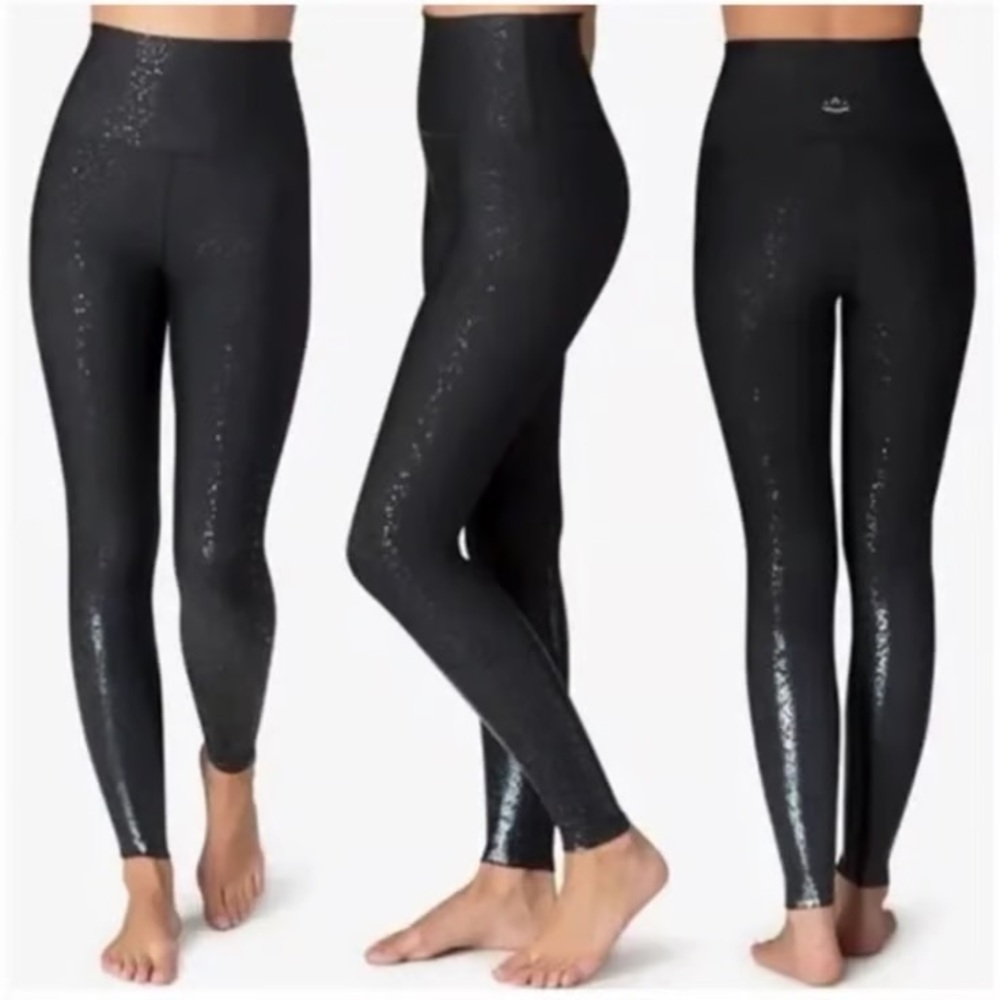 Beyond Yoga Black Alloy Ombre Glitter Leggings